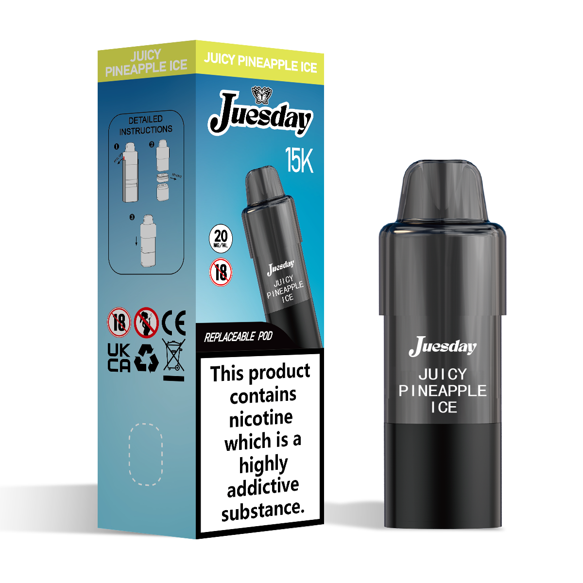 Pre-Filled-Vape-Pod-15k-Juicy-Pineapple-Ice